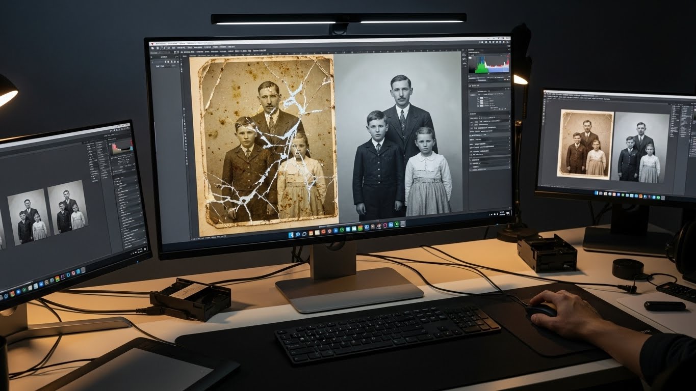 Jasa restorasi foto lama rusak sobek untuk foto kenangan