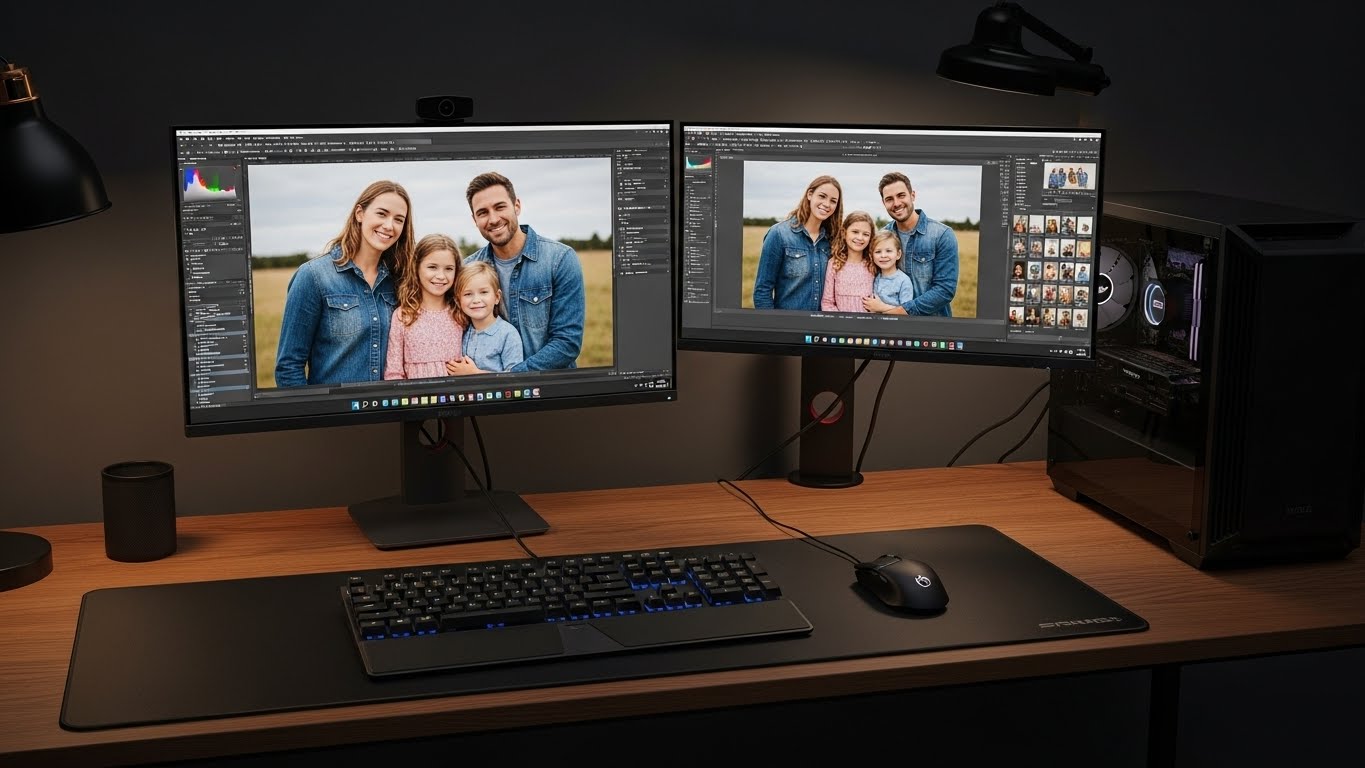 Edit foto profesional untuk foto keluarga lama